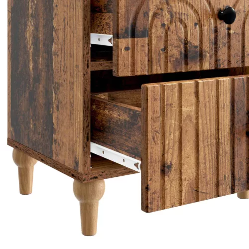  Éjjeliszekrény 2 pcs Antik Fa 43 x 34,5 x 48 cm Szerelt Fa