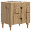  Éjjeliszekrény fiókkal 2 pcs Kézműves Tölgy 43 x 34,5 x 48 cm