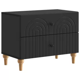    Éjjeliszekrény fiókkal Fekete 62 x 34,5 x 48 cm Szerelt Fa