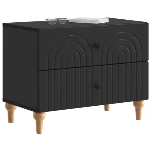  Éjjeliszekrény fiókkal Fekete 62 x 34,5 x 48 cm Szerelt Fa