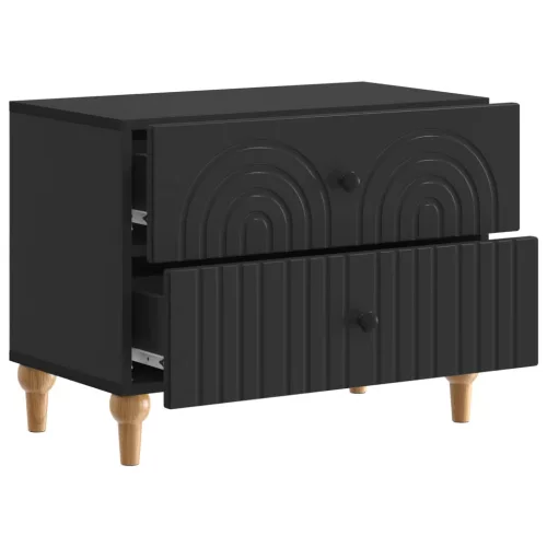  Éjjeliszekrény fiókkal Fekete 62 x 34,5 x 48 cm Szerelt Fa