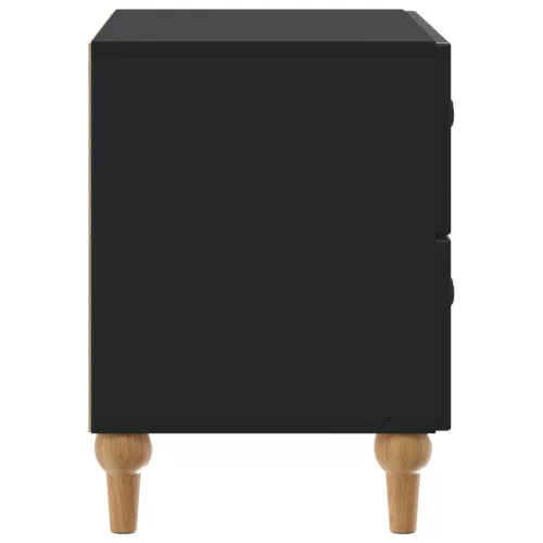  Éjjeliszekrény fiókkal Fekete 62 x 34,5 x 48 cm Szerelt Fa