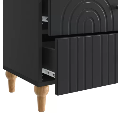  Éjjeliszekrény fiókkal Fekete 62 x 34,5 x 48 cm Szerelt Fa