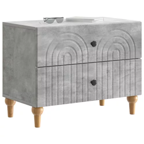  Éjjeliszekrény fiókkal Betonszürke 62 x 34,5 x 48 cm Szerelt Fa