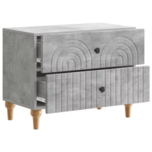 Éjjeliszekrény fiókkal Betonszürke 62 x 34,5 x 48 cm Szerelt Fa