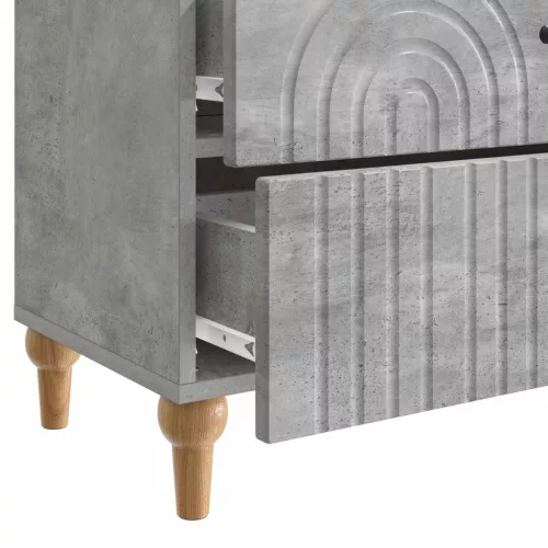  Éjjeliszekrény fiókkal Betonszürke 62 x 34,5 x 48 cm Szerelt Fa