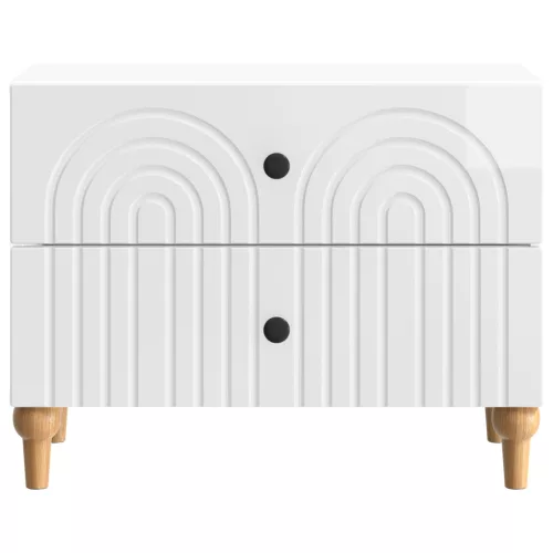  Éjjeliszekrény Magasfényű Fehér 62 x 34,5 x 48 cm Szerelt Fa