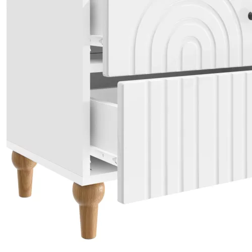  Éjjeliszekrény Magasfényű Fehér 62 x 34,5 x 48 cm Szerelt Fa