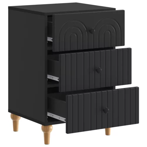  Éjjeliszekrény fiókkal Fekete 43x 41 x 66,5 cm Szerelt Fa