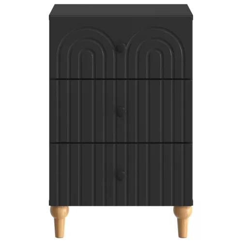  Éjjeliszekrény fiókkal Fekete 43x 41 x 66,5 cm Szerelt Fa