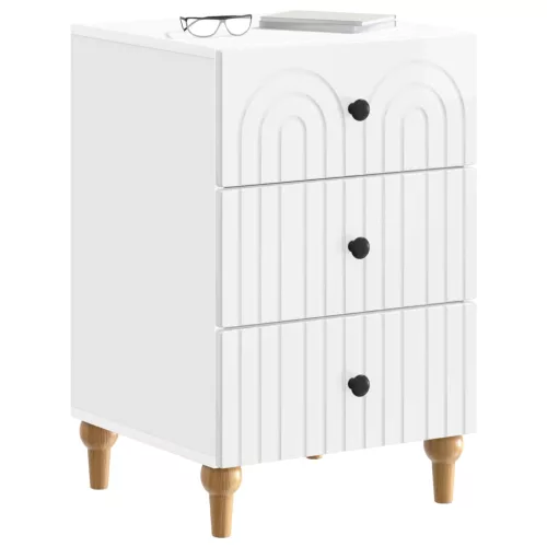  Éjjeliszekrény Magasfényű Fehér 43x 41 x 66,5 cm Szerelt Fa