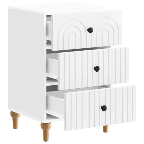  Éjjeliszekrény Magasfényű Fehér 43x 41 x 66,5 cm Szerelt Fa