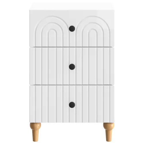  Éjjeliszekrény Magasfényű Fehér 43x 41 x 66,5 cm Szerelt Fa