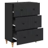  Fiókos szekrény Fekete 66 x 34,5 x 90 cm Szerelt Fa