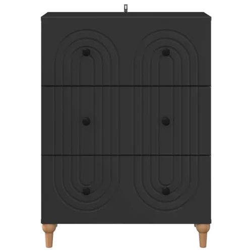  Fiókos szekrény Fekete 66 x 34,5 x 90 cm Szerelt Fa