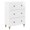  Fiókos szekrény Magasfényű Fehér 66 x 34,5 x 90 cm Szerelt Fa