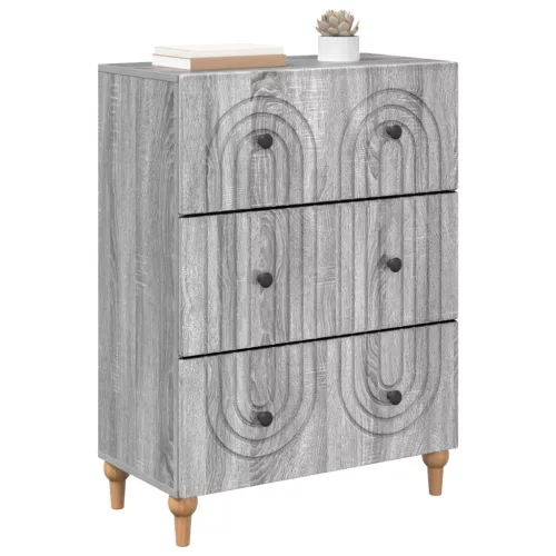  Fiókos szekrény Szürke Sonoma 66 x 34,5 x 90 cm Szerelt Fa