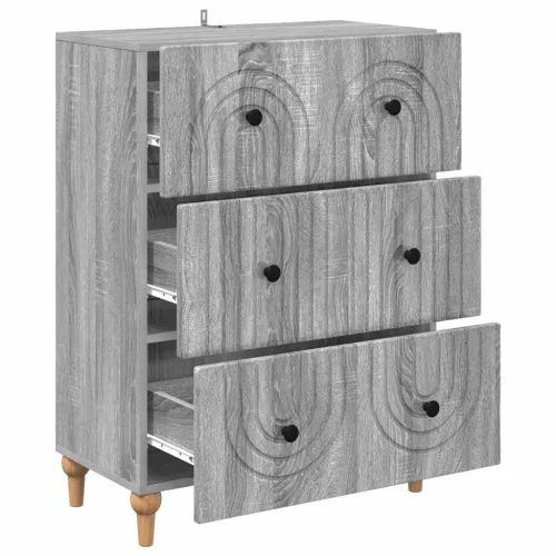  Fiókos szekrény Szürke Sonoma 66 x 34,5 x 90 cm Szerelt Fa