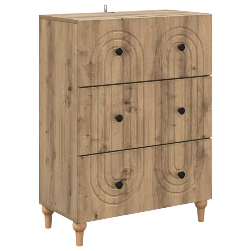  Fiókos szekrény Kézműves Tölgy 66 x 34,5 x 90 cm Szerelt Fa