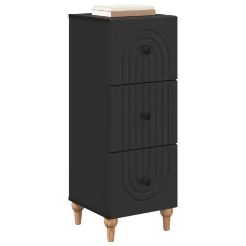  Fiókos szekrény Fekete 33 x 34,5 x 90 cm Szerelt Fa