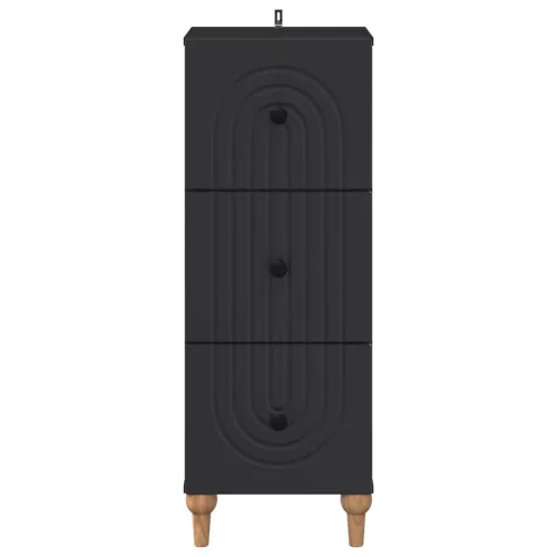  Fiókos szekrény Fekete 33 x 34,5 x 90 cm Szerelt Fa