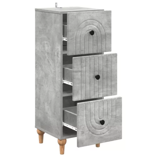  Fiókos szekrény Betonszürke 33 x 34,5 x 90 cm Szerelt Fa