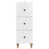  Fiókos szekrény Magasfényű Fehér 33 x 34,5 x 90 cm Szerelt Fa