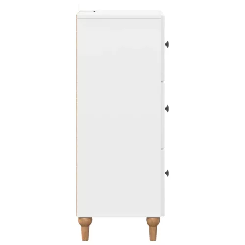  Fiókos szekrény Magasfényű Fehér 33 x 34,5 x 90 cm Szerelt Fa