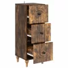  Fiókos szekrény Füstös Tölgy 33 x 34,5 x 90 cm Szerelt Fa