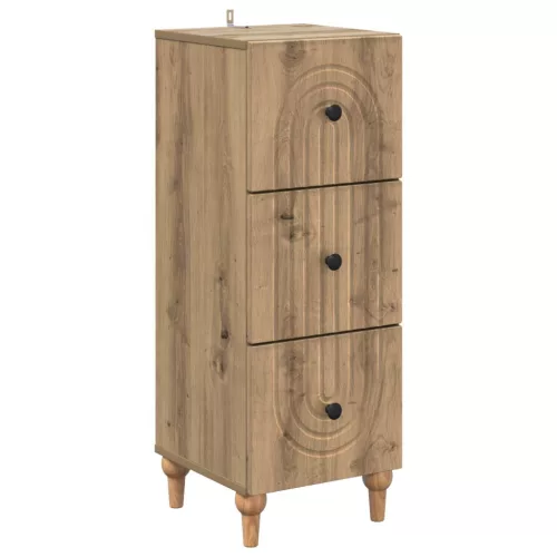  Fiókos szekrény Kézműves Tölgy 33 x 34,5 x 90 cm Szerelt Fa