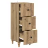  Fiókos szekrény Kézműves Tölgy 33 x 34,5 x 90 cm Szerelt Fa