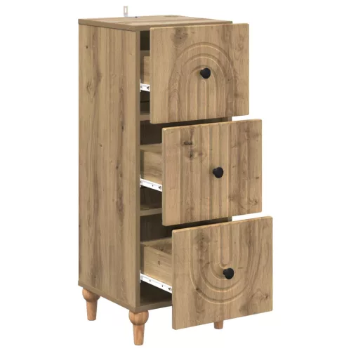  Fiókos szekrény Kézműves Tölgy 33 x 34,5 x 90 cm Szerelt Fa