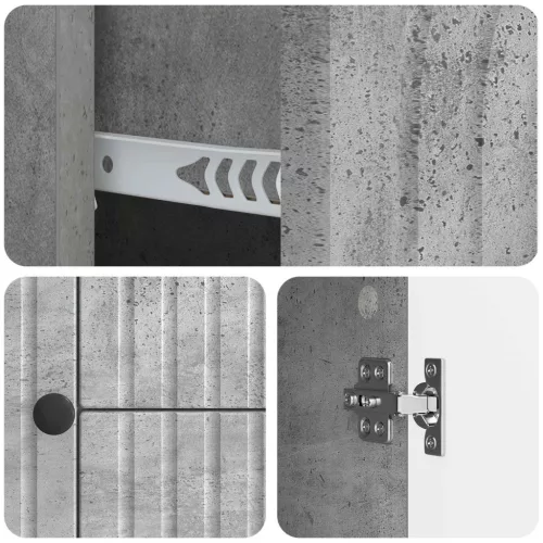  TV szekrény fiókkal Betonszürke 89 x 34,5 x 60 cm Szerelt Fa