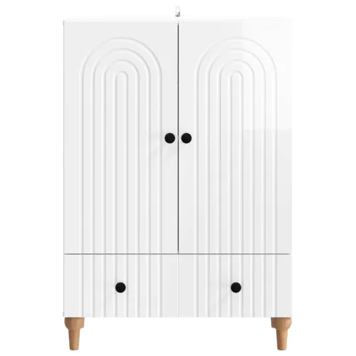  Széf fiókkal Magasfényű Fehér 66 x 34,5 x 95 cm Szerelt Fa