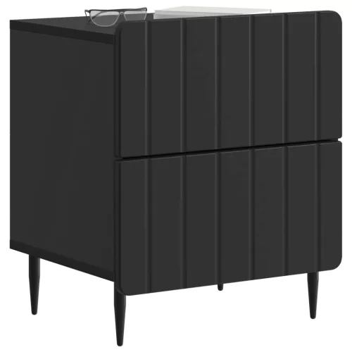  Éjjeliszekrény 2 pcs Fekete 43 x 34,5 x 49,5 cm Szerelt Fa