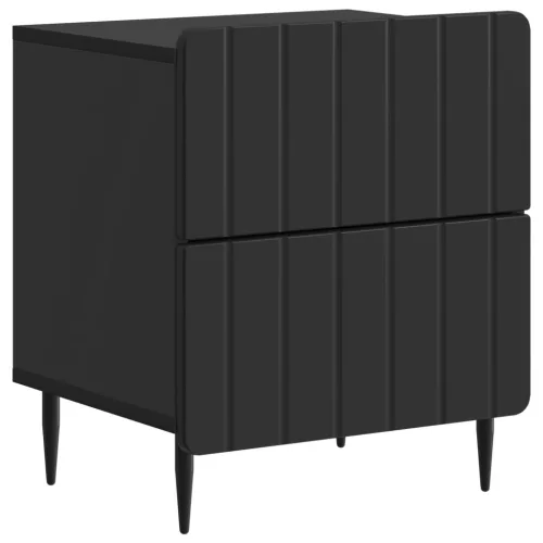  Éjjeliszekrény 2 pcs Fekete 43 x 34,5 x 49,5 cm Szerelt Fa