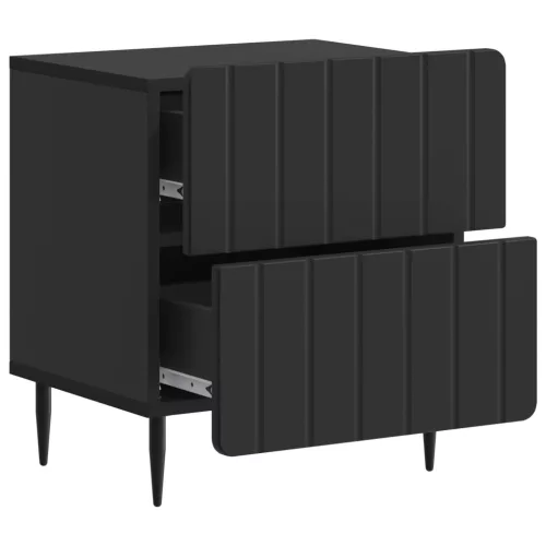  Éjjeliszekrény 2 pcs Fekete 43 x 34,5 x 49,5 cm Szerelt Fa