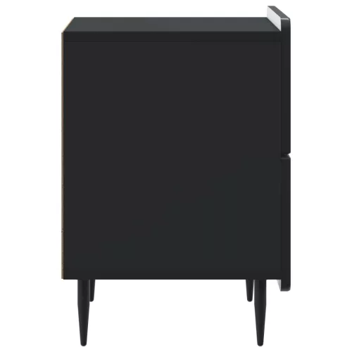  Éjjeliszekrény 2 pcs Fekete 43 x 34,5 x 49,5 cm Szerelt Fa