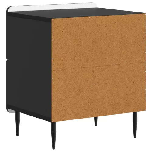  Éjjeliszekrény 2 pcs Fekete 43 x 34,5 x 49,5 cm Szerelt Fa