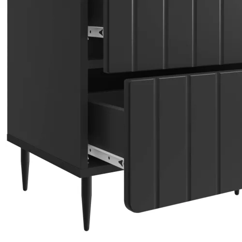  Éjjeliszekrény 2 pcs Fekete 43 x 34,5 x 49,5 cm Szerelt Fa