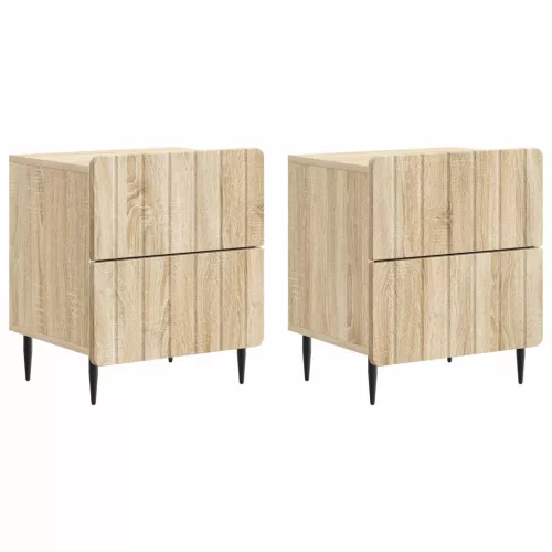  Éjjeliszekrény fiókkal 2 pcs Sonoma Tölgy 43 x 34,5 x 49,5 cm