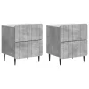  Éjjeliszekrény 2 pcs Betonszürke 43 x 34,5 x 49,5 cm Szerelt Fa