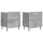  Éjjeliszekrény 2 pcs Betonszürke 43 x 34,5 x 49,5 cm Szerelt Fa