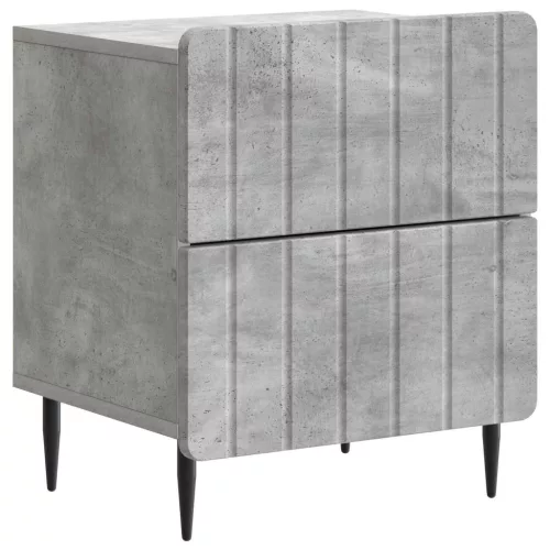  Éjjeliszekrény 2 pcs Betonszürke 43 x 34,5 x 49,5 cm Szerelt Fa