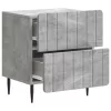 Éjjeliszekrény 2 pcs Betonszürke 43 x 34,5 x 49,5 cm Szerelt Fa