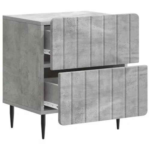  Éjjeliszekrény 2 pcs Betonszürke 43 x 34,5 x 49,5 cm Szerelt Fa