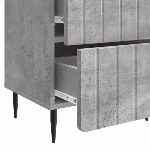  Éjjeliszekrény 2 pcs Betonszürke 43 x 34,5 x 49,5 cm Szerelt Fa