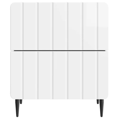  Éjjeliszekrény Magasfényű Fehér 43 x 34,5 x 49,5 cm Szerelt Fa