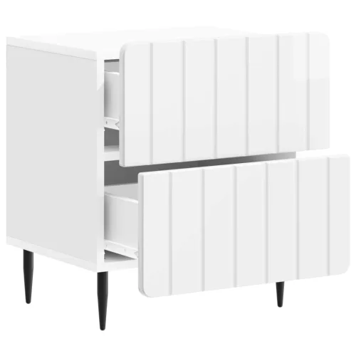 Éjjeliszekrény 2 pcs Magasfényű Fehér 43 x 34,5 x 49,5 cm