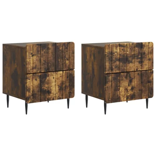  Éjjeliszekrény fiókkal 2 pcs Füstös Tölgy 43 x 34,5 x 49,5 cm